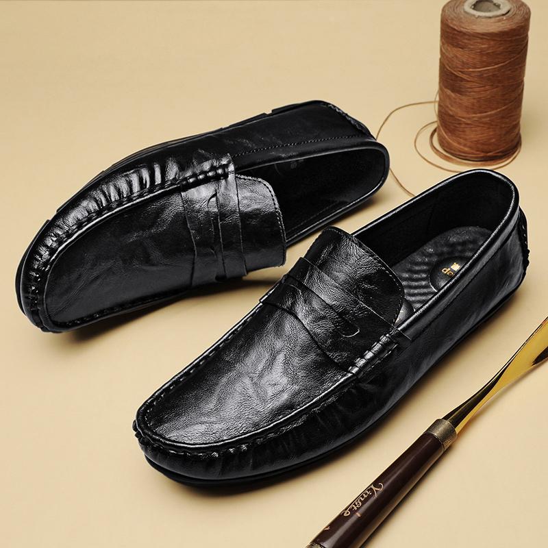 Genuien Leather Men Loafers Super Soft Casual Shoes For Men Classic Moccasins Light Boat Footwear Plus Size 38-44