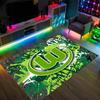 VfL Wolfsburg FC Design Kristall Samt Teppich Gemütlich Nicht?Rutschfester Teppich mit Aufdruck für Schlafzimmer Wohnzimmer Eingang