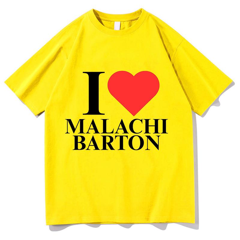 I Love Malachi Barton T-shirt Short Sleeve Unisex/Women Tshirts Street Wear Casual 2025 Song Print Summer Unisex Pure Cotton Tops