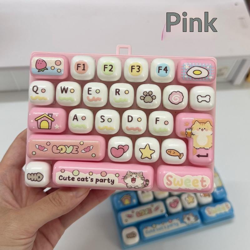 1Pcscute Cute 26 Key Stress Reducing Keyboard Creative Mechanical Healing Tool Popular Pendant Small Gift Accessories