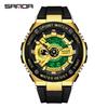 Sanda 3170 Fashion ABS Digital Waterproof Outdoor Chronograph Electronic Sport Watch TPU Strap Hand Light Function Montre Homm