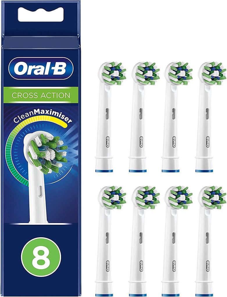 Braun Oral-B Multi-Action Brush Replacement Set (CROSS ACTION), 8 Brushes, EB50-8-EL [Parallel Import]