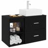 Bathroom Furniture Set 2 Pcs Black Oak Wood Based Material