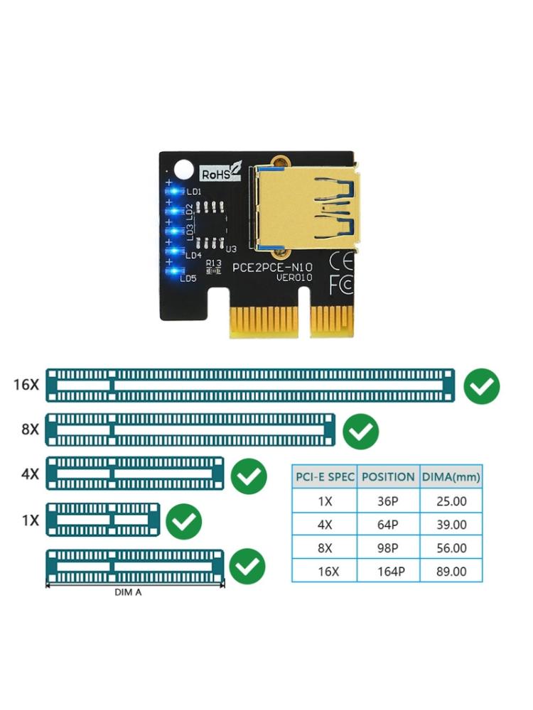 Newest 009 PLUS USB 3.0 Cable PCI-E  Card 009S PCI for press 1X to 16X tender Adapter Card  6 Pin GPU for B