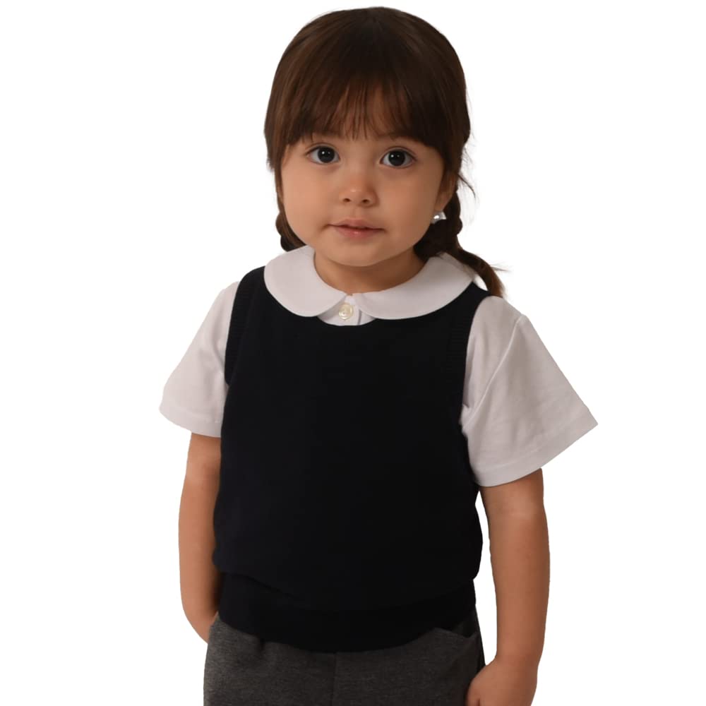 

as27234h OCS certified organic cotton knit vest for boys [AMUSA] 100% babies, kids, girls, (U-neck navy, 110)