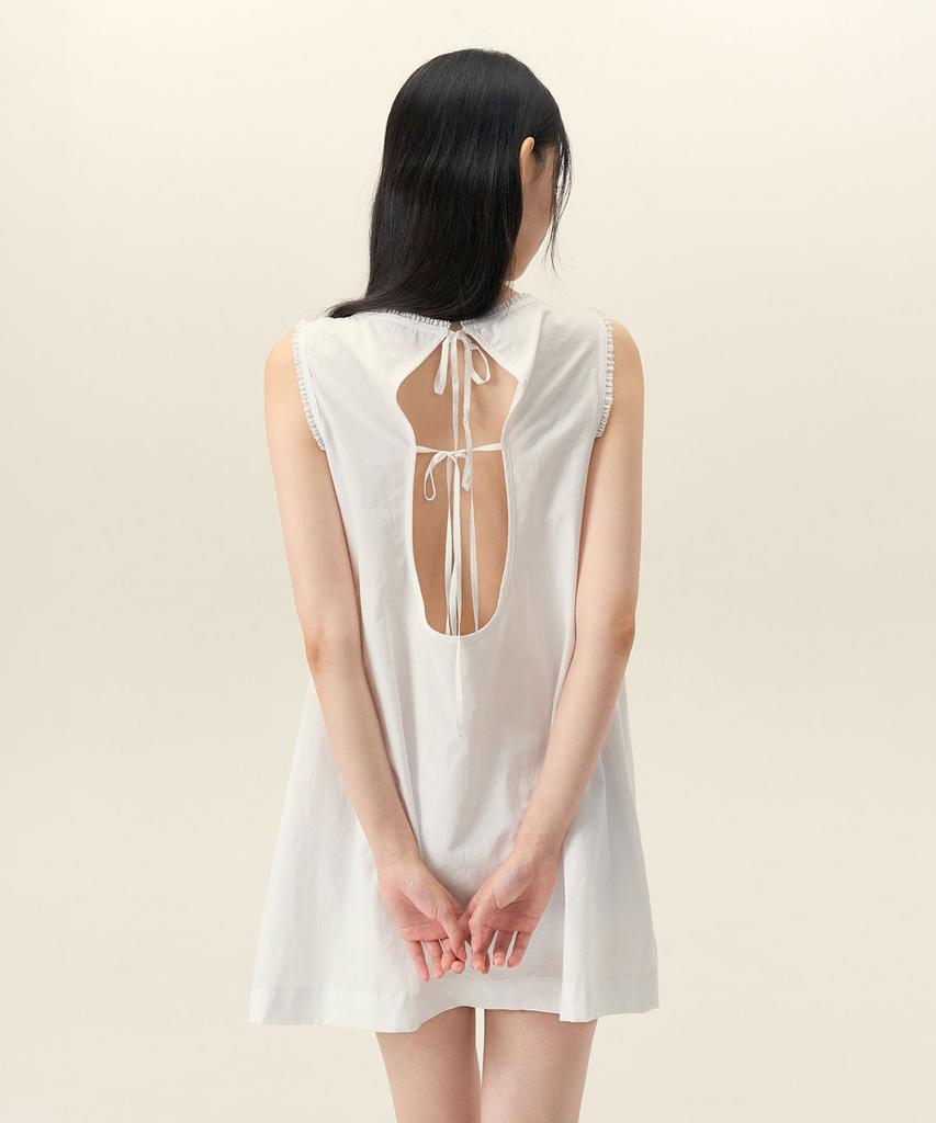 Limekeu Open Back Sleeveless Dress White