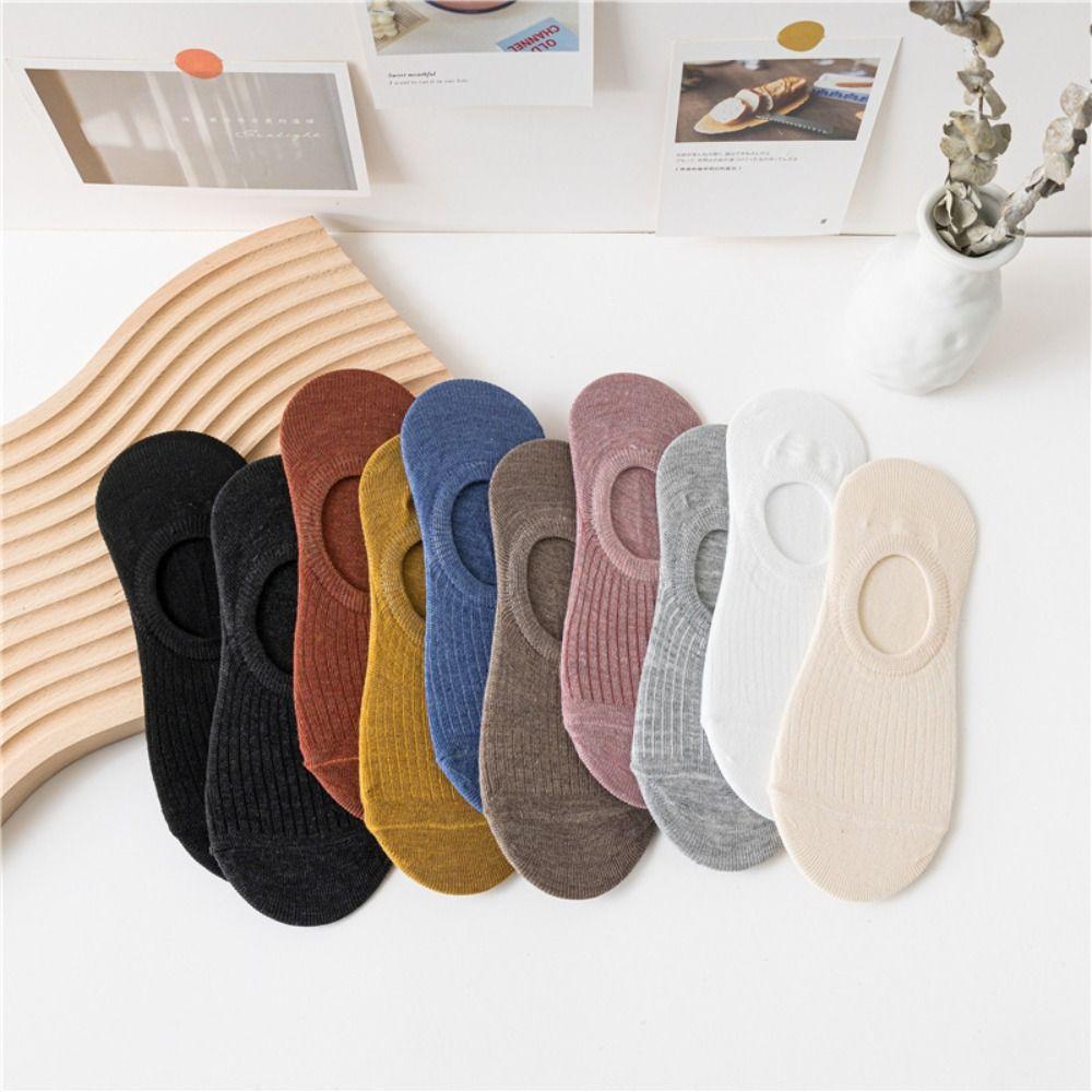 10Pairs Thin Short Ankle Socks Non Slip Short Hosiery Fashion Invisible Boat Socks  Summer