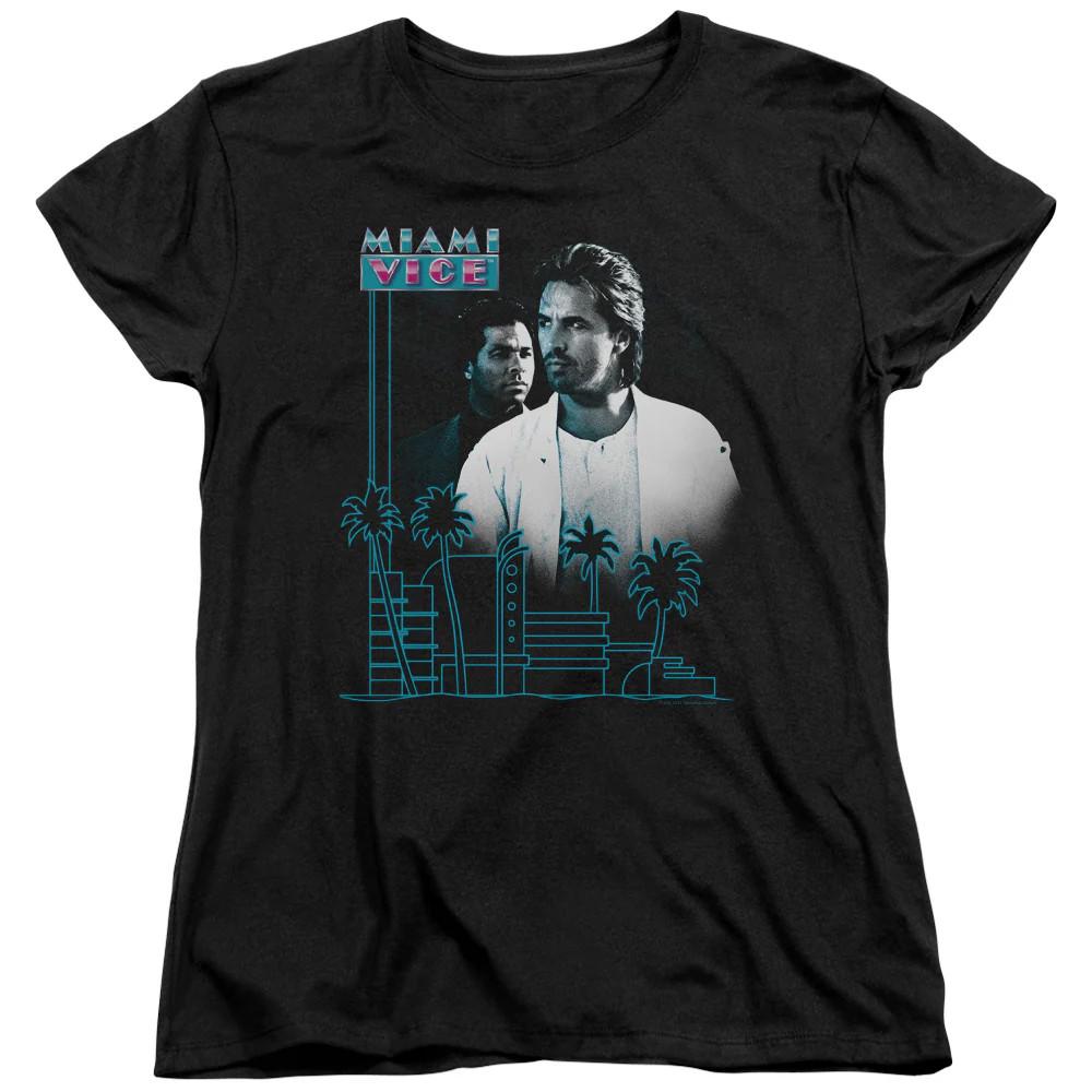 

Miami Vice Looking Out Womens T Shirt Black M