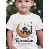 Eid Mubarak Moon Star Printed Kids Shirts Eid Ramadan Child T-Shirt Tops Islamic Muslim Holiday Boys Girls Short Sleeve