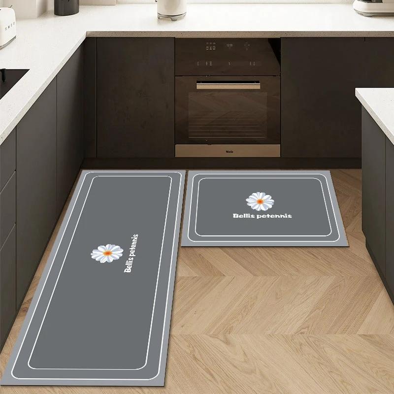 Diatomite Kitchen Mat Foot Mats Super Absorbent Kitchen Rug Long Bedside Area Rugs Carpet Anti Slip Bathroom Kitchen Accessories