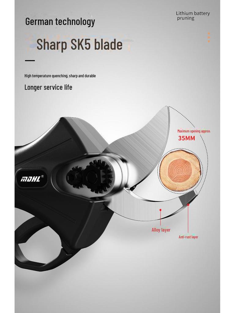 High-Power Multifunction Electric Pruning Scissors for Fruit Trees
