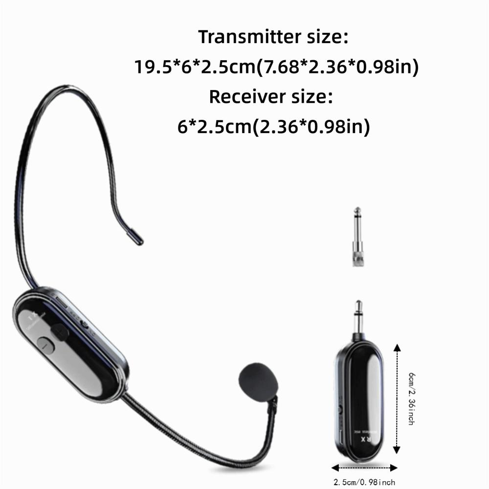Long Range Headset Microphone 2 in 1 Microphone System Mic Wireless Microphone  Meeting