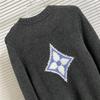 Men's and Women's Long-Sleeve Knitted Sweater with Donkey Family and Four-Leaf Clover Jacquard Design