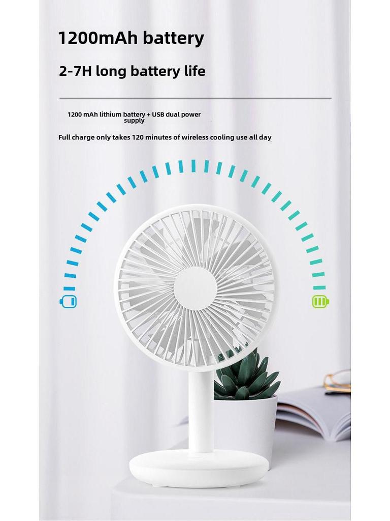 Portable Rechargeable Mini Desktop Fan - Silent and Handheld for Office, Student, Home, or Dorm Use