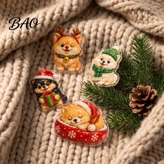 Gift for Dog Lovers Cute Puppies Advent Calendar, 24 Days Christmas Countdown Calendar with 2D Acrylic Hanging Decor Flat Pendants Tree And