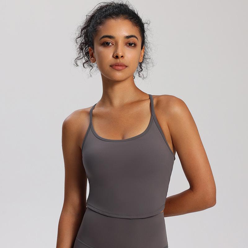 Women s Quick-Dry Thin Strap Yoga Tank - Stretchy, Tight Fit, Ideal for Running & Training.