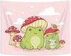 Cute Frog Tapestry Mushroom Tapestries Cartoon Animal Wall Hanging Tapestry for Girl Teen Funny Bedroom Living Room Dorm Decor