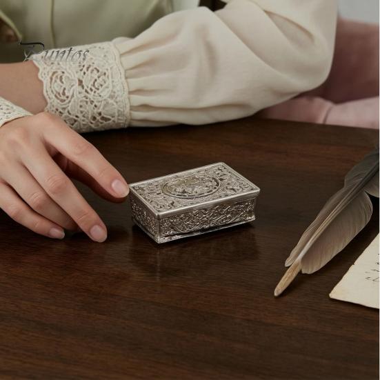 Timeless Vintage Style Decor Automatic Pop Up Bird Music Box with Mechanical Singing Bird, Gold Alloy Artistic Embossed Metal Craft Jewelry Featuring