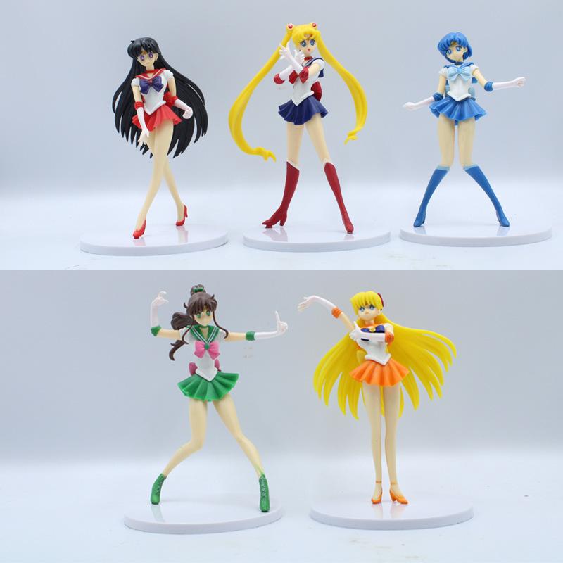 Φιγούρα Anime Sailor Moon 16εκ. PVC Κινούμενο Σχέδιο Ερμής Άρης Δίας Αφροδίτη Παιχνίδια για Κορίτσια Μοντέλο Δώρο Κούκλες Στατική Διακόσμηση Γραφείου