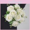 Buquê de Flores de Rosa de Seda de Luxo para Mão para Decoração de Noiva e Festa