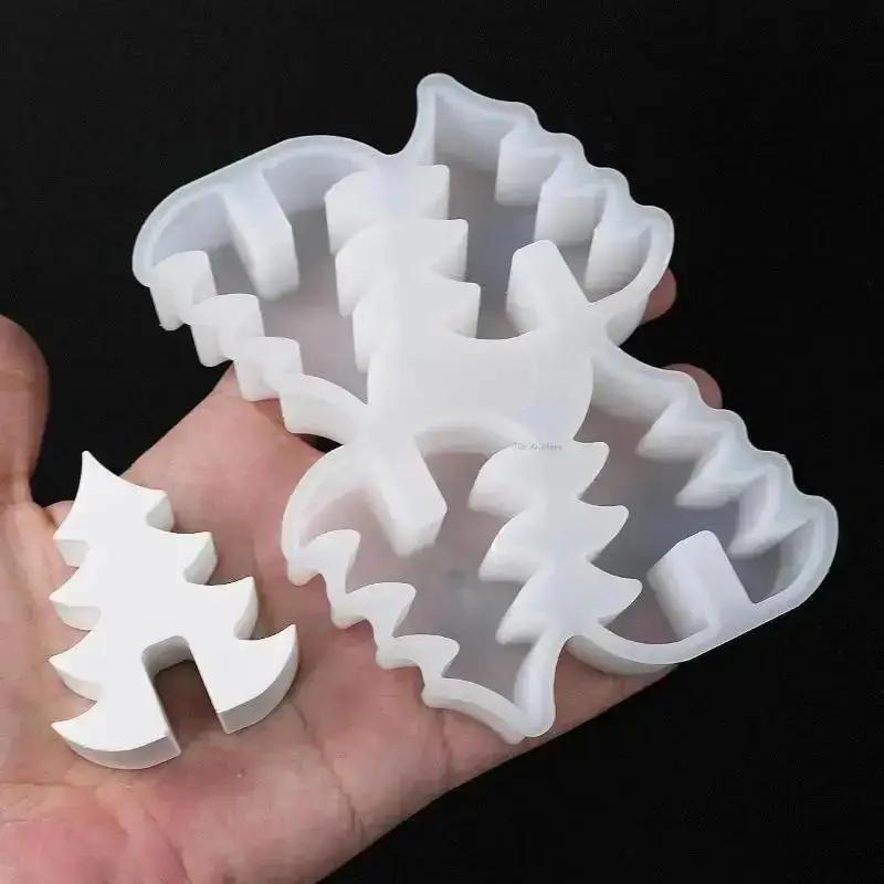 New Christmas Tree Handmade Creative Candlestick Silicone Mold DIY Aromath Candle Molds Plaster Resin Candle Holder Making Tools