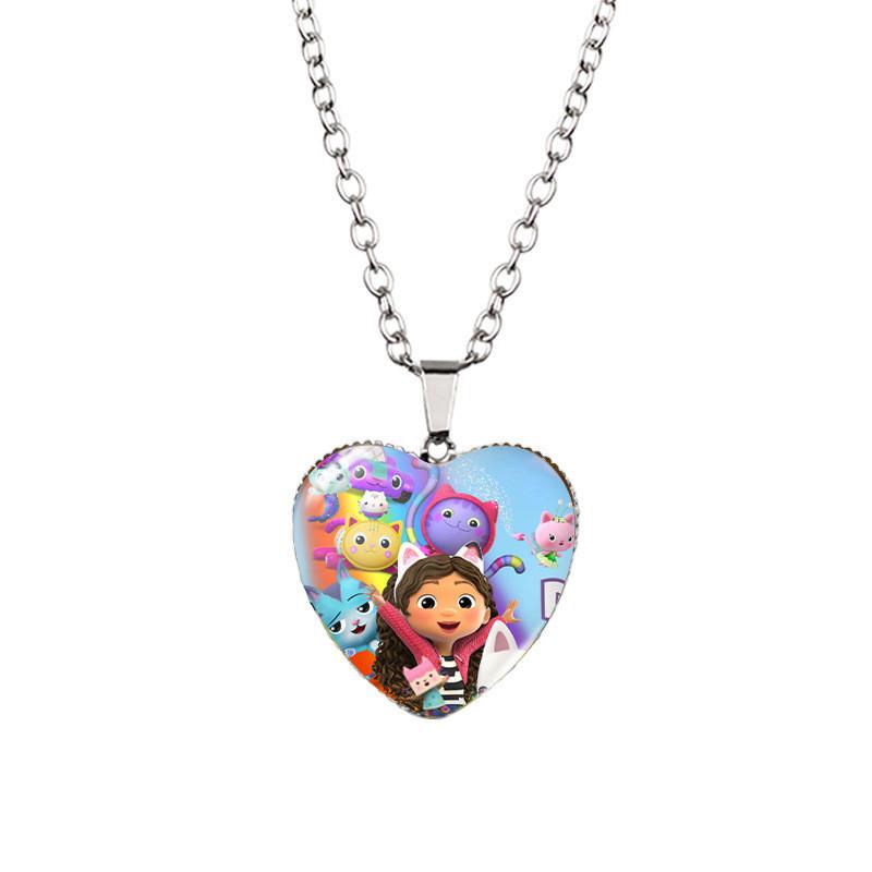 Gabbys Dollhouse Stylish Heart Shaped Necklace With Sparkling Gemstone Accents