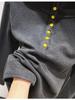 2025 Autumn/Winter Women's Color Block Hooded Velvet Top