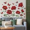 Red Butterfly Red Flower Bedroom Living Room Entrance Hall Home Background Beautification Wall Stickers