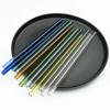 Glass Straw 12Pcs Glass Straw Set 8'' 200mm Long Reusable Straws with Cleaning Brush for Tumblers Cups Mason Jars