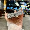 Silver Edge Lychee Pattern Samsung Z Flip7 Case, Drop-Proof, Anti-Scratch, Compatible with 5th/6th Gen