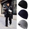 Short Knitted Hats Flanged Melon Cap Casual Skullcap  Autumn and Winter