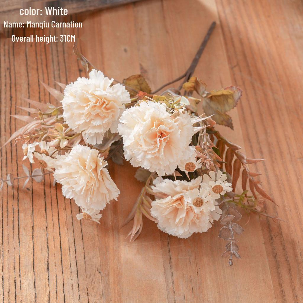 Autumn Carnation Rose Bouquet - Faux Flower Wall Decor for Home & Wedding