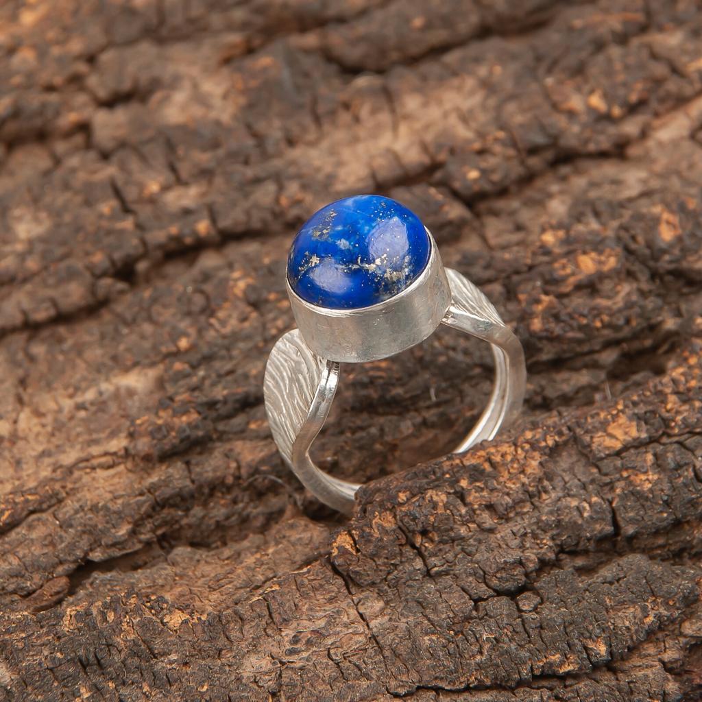 Rare Lapis Lazuli Gemstone 925 Sterling Silver Jewelry Handmade Engagement Ring RR-1-27