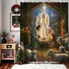 Christmas Shower Curtain Christma Holy Night Nativity Shower Curtain The Birth of Jesus Thatched Cottage Lamb for Xmas Christma
