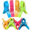 Pack of 8 Large Bright Colour Plastic Beach Towel Pegs Clips for Sunbed - Holiday Essentials - Towel Holder Grips for Deck