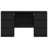 Desk with Storage Black Oak Effect 140 X 50 X 76 Cm