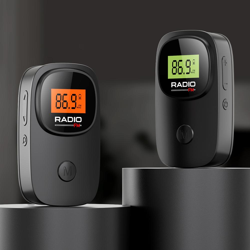 FM Radio Digital Tuning Pocket Radio with Earphone Battery Operated Radio with Clip for Walking Jogging