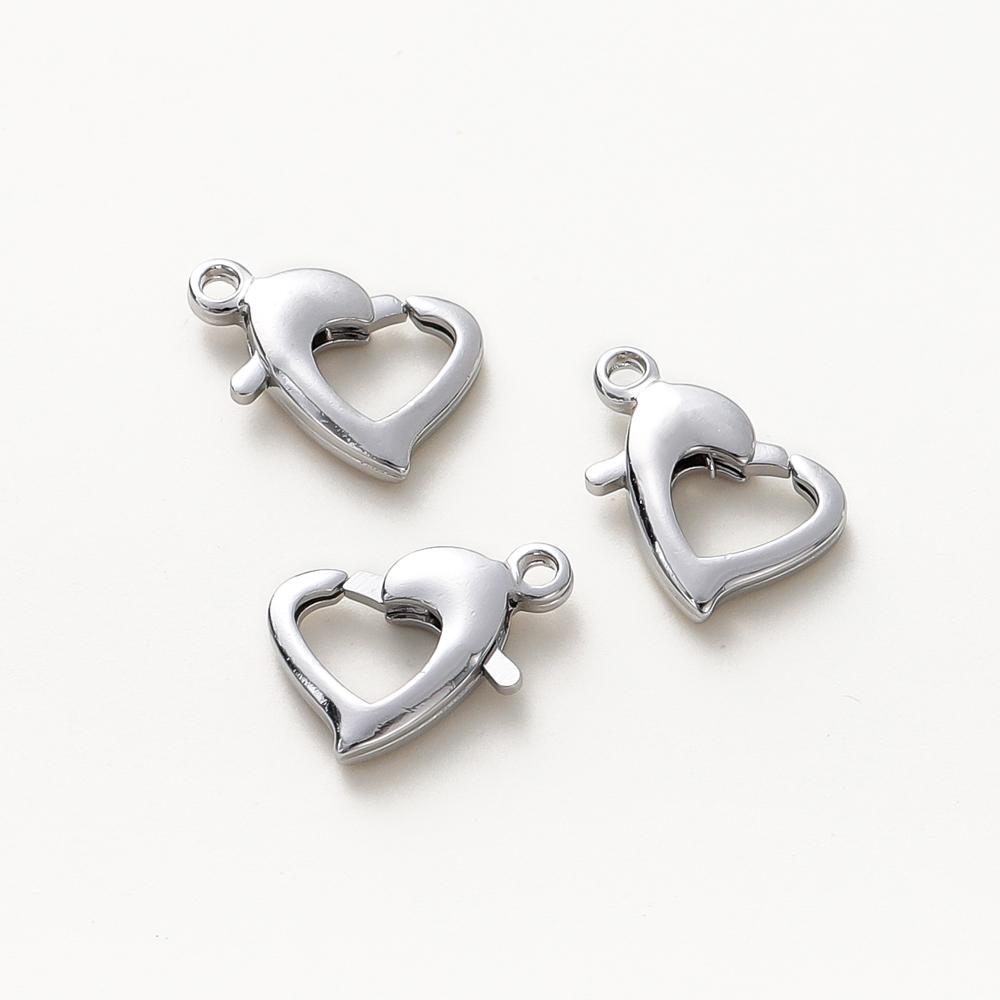 10pcs/lot 14K 18K Gold Plated Heart Shape Lobster Clasps 10mm/13mm Heart Locks Clasp For Bracelet Necklace Jewelry Making