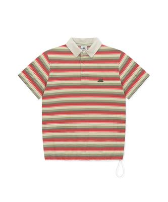 Sun Love Striped Caddie Polo Red