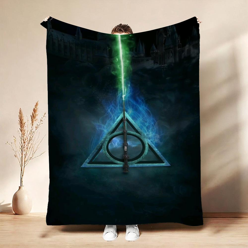 Hogwarts Magical Essentials Theme Blanket Fluffy Plush Throw Blanket For Living Room Gaming Room Home Party Decor Christmas Gift
