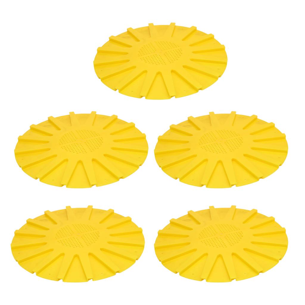 5pcs Beehive Door Exit Disc Plastic 16 Way Round Anti Running Escape Plate Beekeeping Tool 9.8x0.3in Yellow