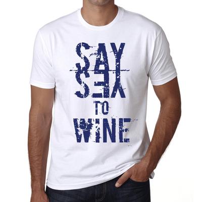 Men’s Vintage Tee Shirt Graphic T Shirt Say Yes To Wine White