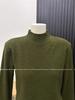 Olive Green Women's Slimming Knit Sweater - Autumn/Winter Half-High Neck Base Layer