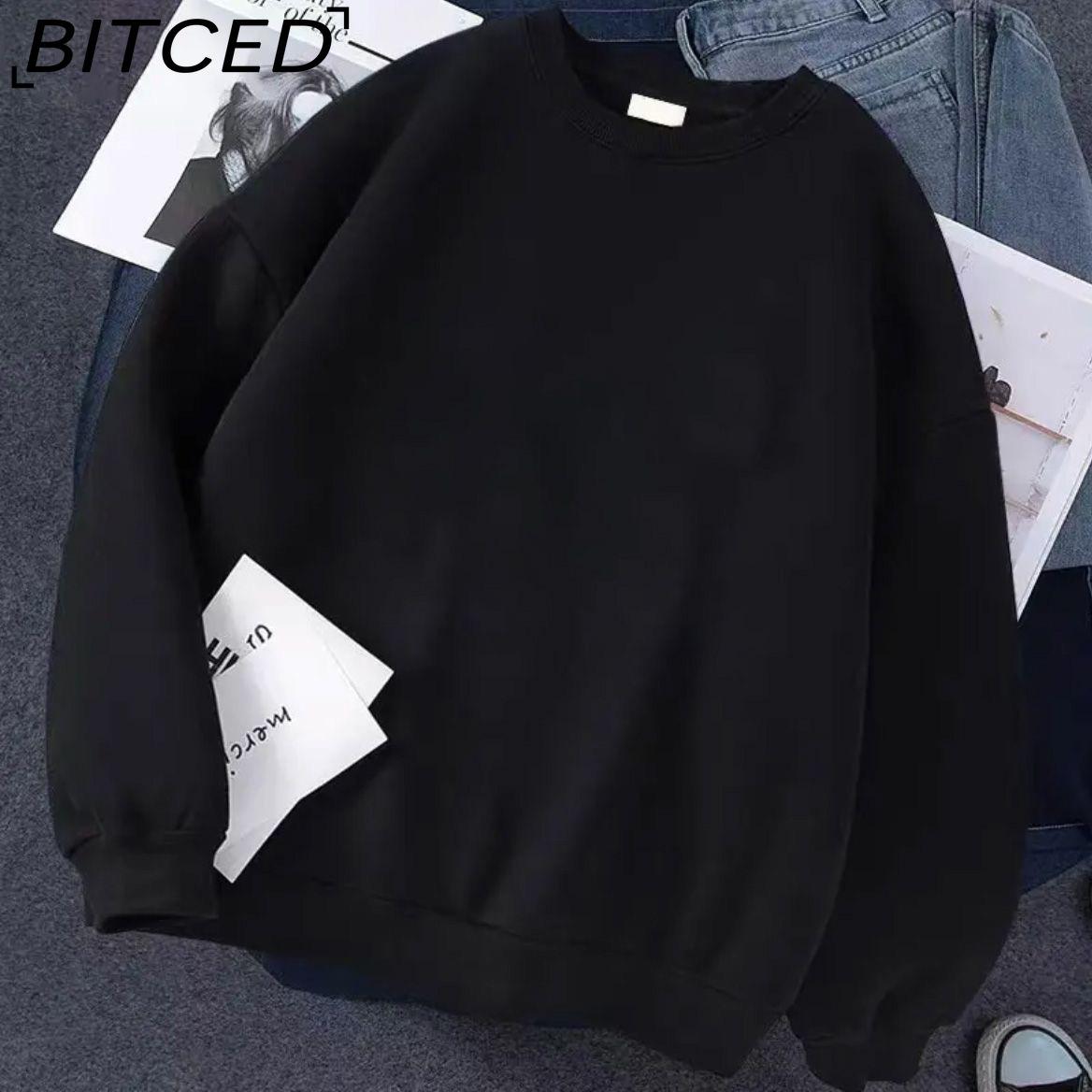 

BITCED Футболка из хлопка с длинным рукавом, мужская модная свободная рубашка с принтом, сострадательная рубашка XXXXXL чёрный