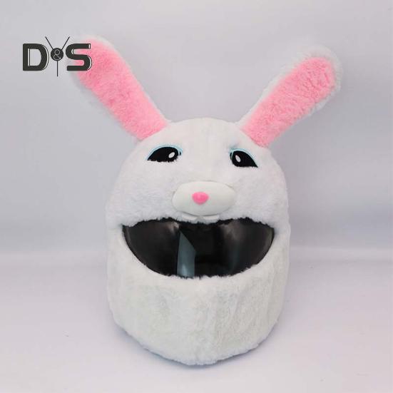 Motorsykkelhjelmdeksel Støvtett Universal Sykkelhjelmtrekk Funny Plush Motorsykkelhodeplagg for helhjelmer