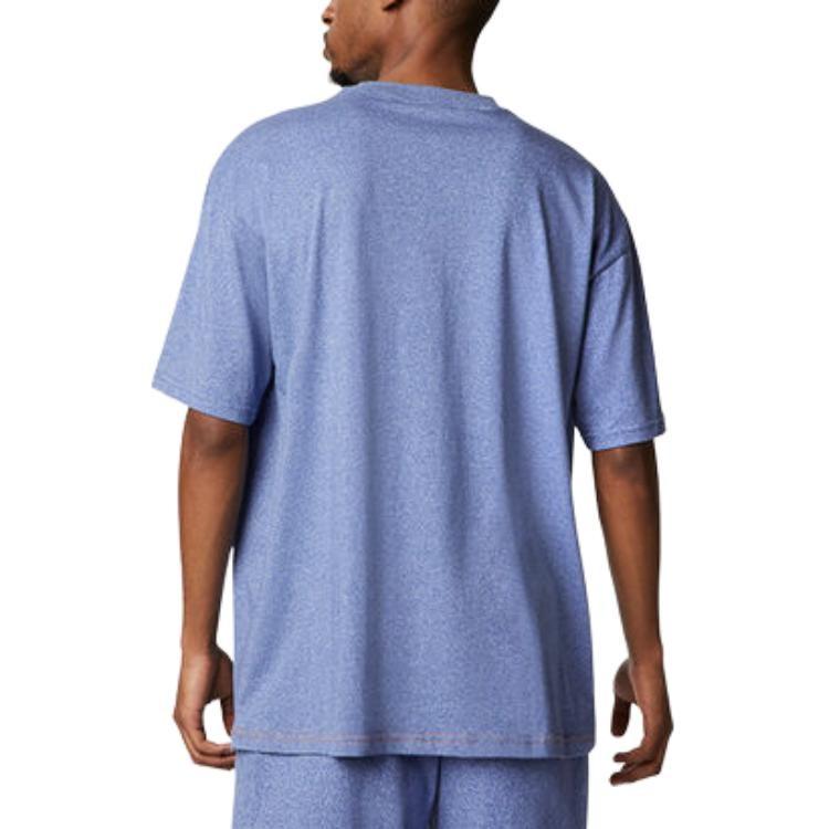 Converse T Shirts Unisex Blue Crew Neck Moderate Straight Fit 10023283-A01