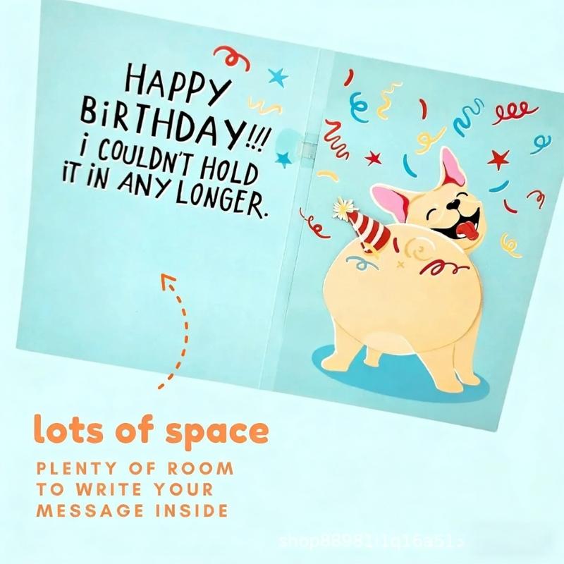 Handmade Greeting Card Elegant Birthday Card Dog Themed Blank Card Suitable For Festives Event And Parties
