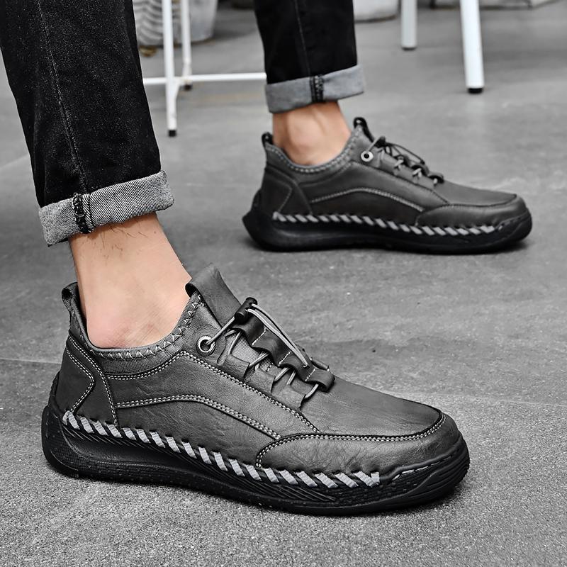 Handmade Genuine Leather Men Shoes Comfortable Casual Leather Shoes Men Loafers Moccasins Men Flats Shoes