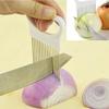 Effortlessly Slice Onions with this 1pc Colorful Onion Slicer Kitchen stainless steel potato chip onion holder