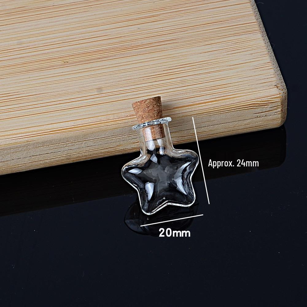 Mini Special-Shaped Glass Wishing Bottle Pendant with Cork for DIY